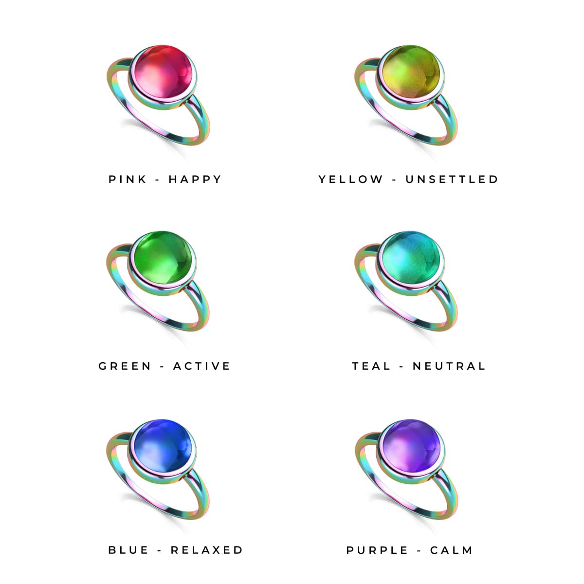 Chromates | Licorne Argent | Bague Pierre d'humeur